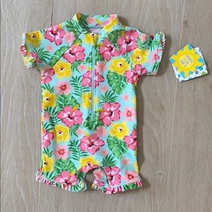NWT! Floral Little Me bathing suit size 6-9 mo